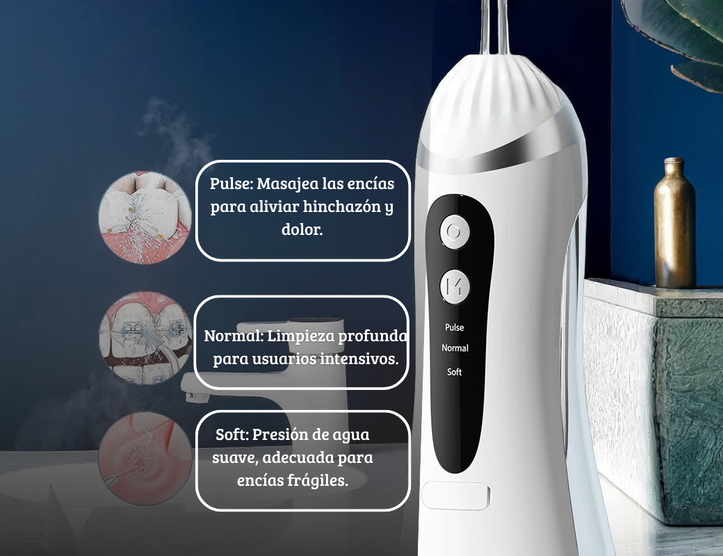 AquaSmile Pro-Recargable, portátil e higiénico